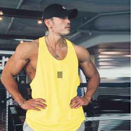 Men's Tank Tops 2023 Men Bodybuilding Sports Style Vests Summer Gym Workout Fitness Cotton Sleeveless Running Fashion Casual VestY