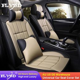 Car Seat Covers PU Leather Universal 5 Seats Cover Artificial FIt For Most Cars SUV High-end Luxury Interiors Kits