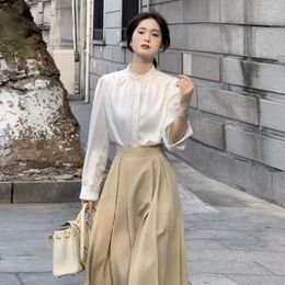 Work Dresses Women Sets 2 Pcs Korean Fashion Skirt Suits Female Elegant Shirt Long Skirts Suit Casual Office Two Piece Set Outfits Q139