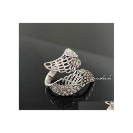 Band Rings Engagement Classical Fashion Plated Romantic Fl Of Crystal Angel Wings Ring Luxurious Drop Delivery Jewellery Dhx7G