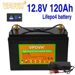 12V 120Ah LiFePO4 Battery Pack Built-in BMS Lithium Iron Phosphate Cell 3000 Cycles For RV Campers Off-Road Solar Energy Storage