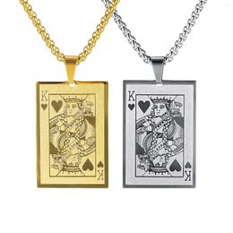 Chains Fashion Classic Wild Poker K Stainless Steel Personality Solitaire Temperament Pendant Necklaces TGN003
