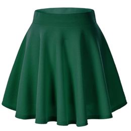 Skirts Women's Basic Versatile Stretchy Flared Casual Mini Skater Skirt Red Black Green Blue Short Skirt Plus Size 3xl Streetwear Skirt 230211