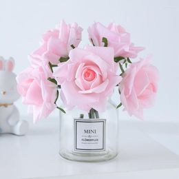 Decorative Flowers Simulation Moisturizing Rose Flower Home Wedding Living Room Decoration Wall Background Ornaments Artificiales Party