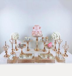 Otros Bakeware 9pcs19pcs Gold Cake Stand Set Herramientas de la bandeja de cupcake Decoración del hogar Pista de decoración Decoración de la boda1273192