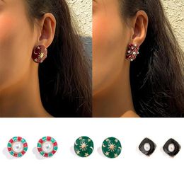 Stud Earrings For Women 1 Pair Jewelry Pearl Vintage Elegant Irregular Korean Square Dainty Party 2023 Trend Aesthetic
