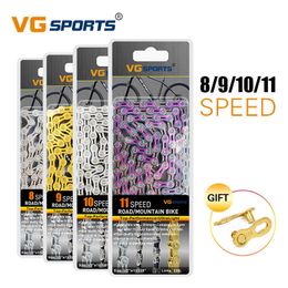 VG Sports 8 9 10 11 Speed Half Hollow Mountain Road Bike Bicycle Chains Ultralight 11s 116Links Parts 0210