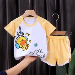 Clothing New Style Children Summer Sets Cartoon Casual Boys And Girls Two Pieces Outfits Tshirt Pants Short Sleeves Clothes