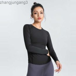 Designer T Shirt Al Yoga Tops Women's T Shirt Yoga Top Slimming Skin Breathable Stretch Long-sleeved T-shirt Sports Running Training Fitness Suit