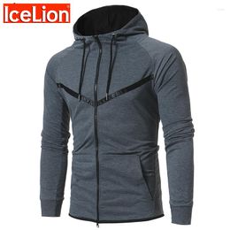 Men's Hoodies IceLion 2023 Zipper Cardigan Men Hooded Sweatshirts Spring Fashion Sportswear Slim Fit Tracksuit Jacket