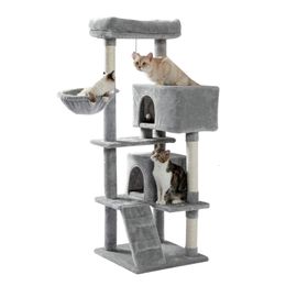 Cat Furniture Scratchers Domestic Delivery Toy Scratching Wood Climbing Tree Jumping with Ladder Frame Post 230210