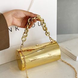 New Evening Bags Women's Shoulder Cylinder Acrylic Chain Crossbody Bag Luxury Designer Handbags Ladies Casual Tote Messenger