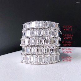 Cluster Rings D-E VS White Diamond Ring 1.30ct 18K Gold Nature Diamonds Wedding Engagement Female For Women Fine
