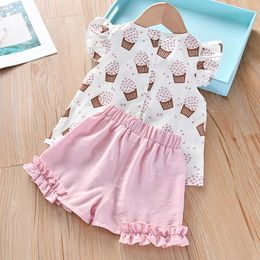 Children's Sweet Pattern Clothes Suits Kids Casual Clothing Sets New Fashion Girls Baby Cute Vest And Shorts Outfits Pcs