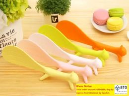 Fedex DHL100pcslot Cute Plastic Handle Squirrel Spoon Vertical Nonstick Rice Spoon Creative Rice Shovel