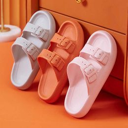 Slippers Women Men Slippers Cushioned Cloud Slide Slippers Bathroom Shower Massage Spa Double Buckle Pool Beach Sandals 2022 Woman Shoes G230210