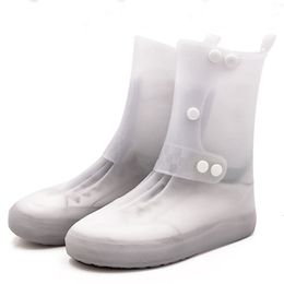 Shoe Parts Accessories Reusable Covers PVC Button High Boots Waterproof s Simplicity Solid Color Rainy Day 230211