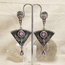 Dangle Earrings 2023 Fashion Gothic Style Punk Pink Jewellery For Women Dragon Roar Vintage Metal Pendant Christmas Halloween Birthday