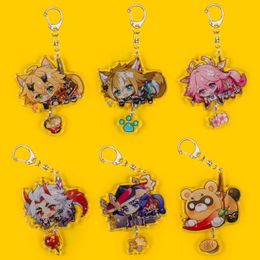 Key Rings New Genshin Impact Kaedehara Kazuha Barbara Gunnhildr Acrylic Keychain Badge Cartoon Cosplay Key Chain Pendant Props Accessories G230210