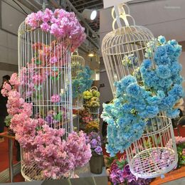 Decorative Flowers 100cm Beautiful Artificial Cherry Blossoms Flower Silk Wisteria Vines Wedding Decoration Bouquet Party Wreaths Rattan