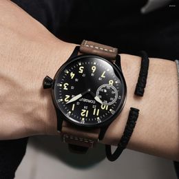 Wristwatches Watch Men Leather Straps Luminous Waterproof Mechanical Hand Winding 17 Jewels ST3600 Movement Sport Wrist Man