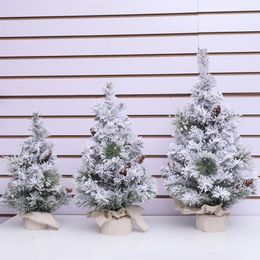 Christmas Decorations Flocked Excellent Indoor Ornament Desktop Cedar Xmas Tree Lightweight Mini Snow Covered For Living Room