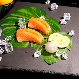 Plates Artificial Tropical Palm Leaves Fake Plant Fruit Sushi Cake Tray For Shop Restaurant Decoration Table Decor Kitchen Plate