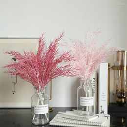 Decorative Flowers Mist Bamboo Grass Artificial Flower Home Decoration Wedding Bouquet Decor White Pink Color