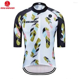 Racing Jackets 2023 Men Feather Style Cycling Jersey Short Sleeve Camisa Ciclismo Breathable Lycra Bike Maillot Hombre