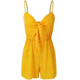 Women's Jumpsuits & Rompers Fashion Sexy Strapless Jumpsuit With Knotted Belt And Small Wave Dot Printed