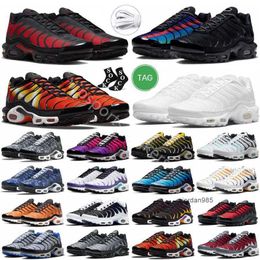 2023 Men women tn plus 3 running shoes terrascape triple white black anthracite hyper jade grape ice blue gradient bred reflective mens trainers