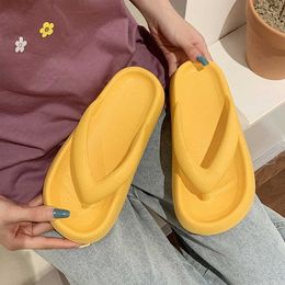 Slippers Outdoor Indoor Shoes Women 4.5cm Thick Bottom Platform Sea Flip-Flop Thong Sandals Summer Shoes Soft Bathroom Slippers G230210