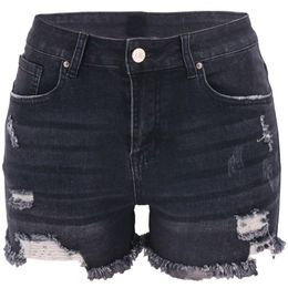 Jeans new summer shorts trend four-color ripped hip lift high waist women's denim shorts DK011H3