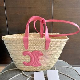 Summer Straw Bags Knitting Holiday Bags Woven Portable Vegetable Basket Large Capacity Shoulder Bag