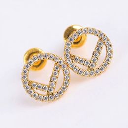 Klassiska Hoops Stud Diamantörhängen Designers Örhänge Lyx Designer Smycken Dam Circle Letter F Dubbar Kärleksarmband Loop Bröllopspresenter