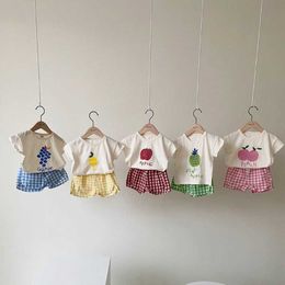 Kleidungssets für Kleinkinder, niedliche T-Shirts, Shorts, Baby-Mädchen, Sommer, neue Kleidung, lässig, zweiteilig, Anzüge, Infantil, trendig, einfach, dünn, weiche T-Shirts, Outfits