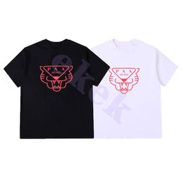 Luxury Fashion Brand Mens T Shirt Tiger Head Design Letter Print Old Short Sleeve Round Neck Summer Loose T-shirt Top Black White