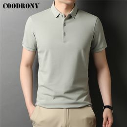 Men's Polos COODRONY Brand High Quality Summer Classic Pure Colour Casual Short Sleeve Cotton Polo-Shirt Men Slim Soft Cool Clothing C5200S 230211