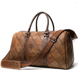 Duffel Bags Men Genuine Leather Duffle Bag Travel Packing Cubes Shoulder Weekend Big Baghand Luggage Overnight Sport HA033