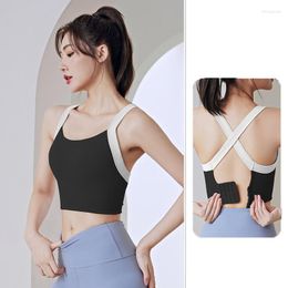 Women's Tanks Sport Wear Bra For Women Yoga Padded Crop Tops Underwear Gym Shockproof Breathable Fitness Running Vest Type Clothing