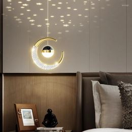 Pendant Lamps Indoor Fashion Home Furniture Decoration Light Simple For Living Room Bedroom Study Crystal LED Hanging Lamp
