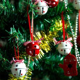 Decorações de Natal 12/24pcs decoração de sino de ferro artesanato decoração de árvore pendurada pingente Navidad Gift Yearchristmas