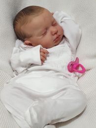 Dolls 19inch Bebe Doll Sleeping born Size Baby Doll Reborn Baby Dolls Hand-painted 3D skin multiple Layers Visible Veins 230210