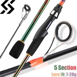 Boat Fishing Rods Sougayilang Multicolor Fishing Rod 1824M 5 Section Spinning Casting Carbon Fishing Pole for Travel Carp Fishing Tackle J230211