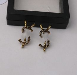 Fashion 18K Gold Plated Y Letters Stud Brand Designers Geometric Women Crystal Rhinestone Earring Wedding Party Jewellery