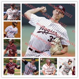 College Baseball Wears Texas A M Baseball Jersey Custom Stitched Mens Youth Nathan Dettmer Micah Dallas Jake Palisch Ryan Prager Joseph Menefee Will Johnston Texas