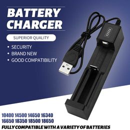 Rechargeable 18650 USB Battery Charger Universal 1 Slot Smart Quick Charging for 14500 16650 14650 18500 Lithium Battery Charger