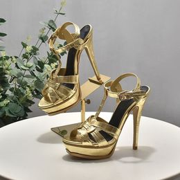 Gold Platform Sandals Silver Black Womens Wedding Bridal Pumps Fashion Celebrity Shoes