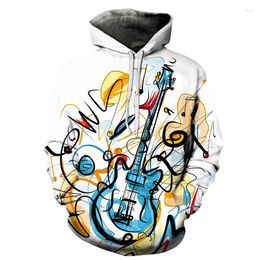 Men's Hoodies Cartoon Guitar 3D Printing Men Women Hooded Sweatshirts Multicolor Casual Hoodie Streetwear Personality Plus Size