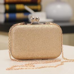Evening Bags Gold Box Bag Women Clutch With Chain Ladies Day Clutches Purse And Handbag Sac A Main Phone PackageEvening